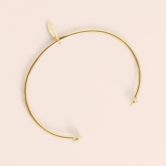 New! Serefina Anthropologie Gold Plated Rose Cut CZ Cuff Bracelet - Picture 3 of 9